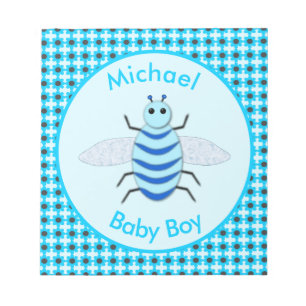 Bloc-note Bébé Bleu mignon Bee Bee Personnalisé
