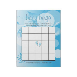 Bloc-note Bébé doux Florid Bokeh bleu Baby Boy Shower