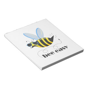 Bloc-note Bee caractère avec mustache lunettes de soleil Bee