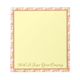 Bloc-note Beige avec rose et jaune doux