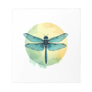 Bloc-note Belle Art Aquarelle Libellule Verte Insecte Lo