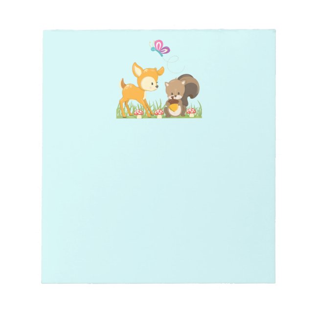 Bloc-note Belle forêt Animaux Caricature Whimsical (Devant)