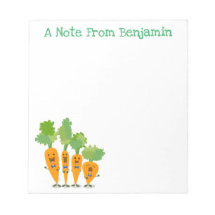 Bloc-note Belle illustration du quatuor de carottes à carott