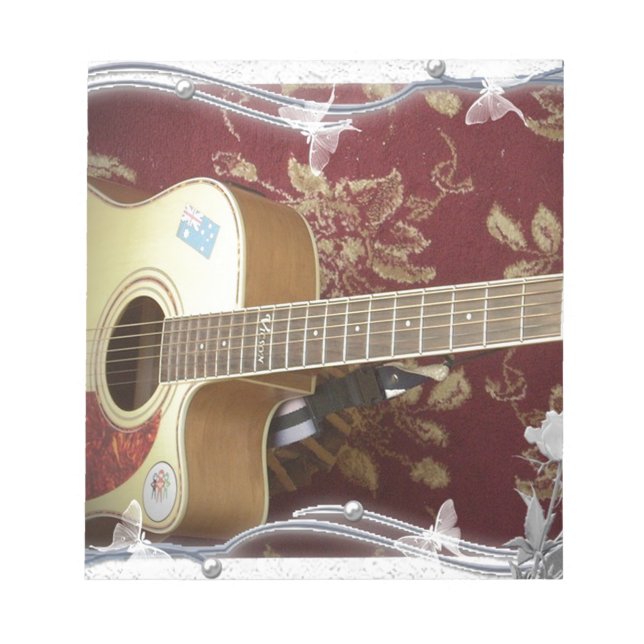 Bloc-note Belle jolie guitare Vintage sur le Motif Africain (Devant)