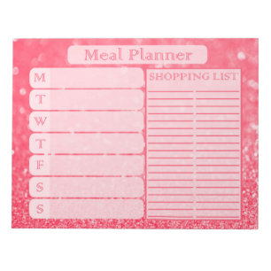 Bloc-note Belle Parties scintillant rose pour femmes Planifi