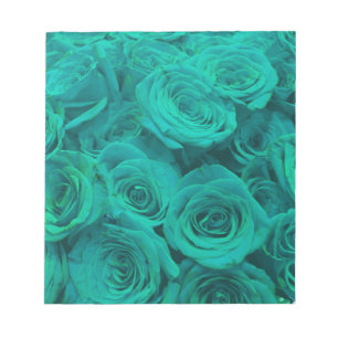 Bloc-note Belles fleurs turquoises roses turquoises