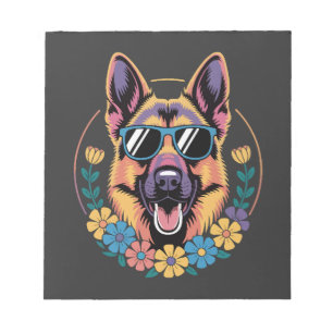 Bloc-note Berger allemand tendance dans un style floral