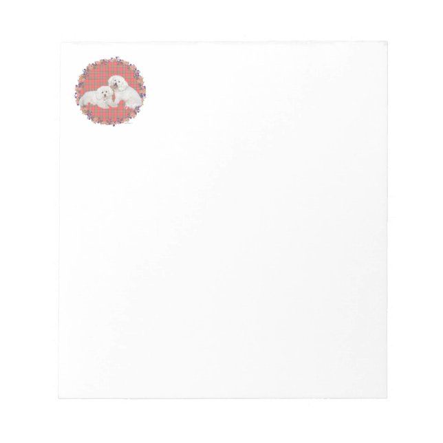 Bloc-note Bichon Frise Duo Carreaux (Devant)