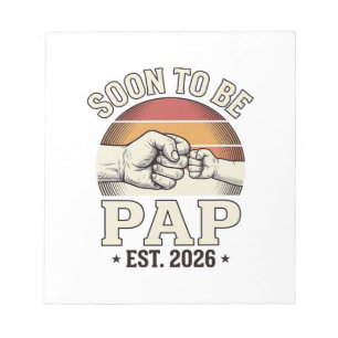 Bloc-note Bientôt Papa 2026 Vintage Bébé Poing Design_