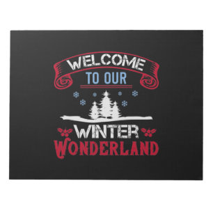 Bloc-note Bienvenue À Notre Pays Des Merveilles D'Hiver