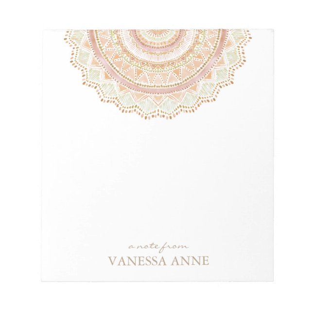 Bloc-note BIG LOVE Rose Gold Boho Mandala (Devant)
