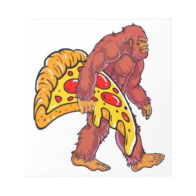 Bloc-note Bigfoot drôle marcher avec grande tranche de pizza (Devant)