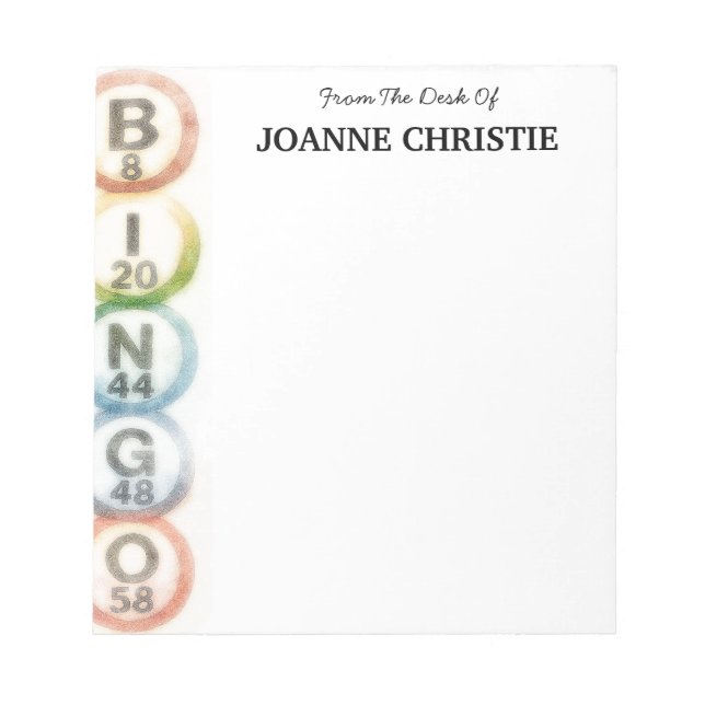 Bloc-note Bingo Balls Personalized Notepad (Devant)