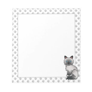 Bloc-note Birman / Ragdoll Point Bleu Chat & Pattes Mignon