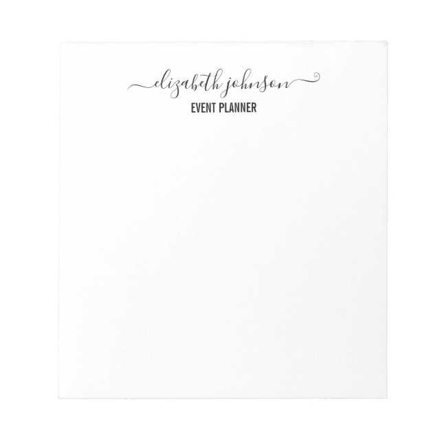 Bloc-note Blanc minimaliste moderne (Devant)