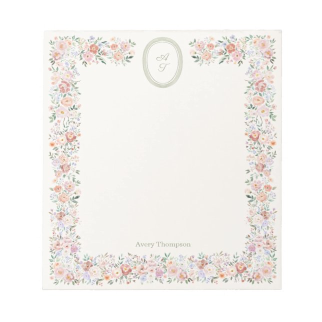 Bloc-note Blason Fleur Cottage (Devant)