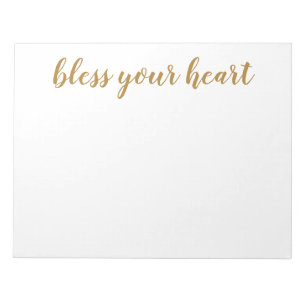 Bloc-note Bless Your Heart Script Doré