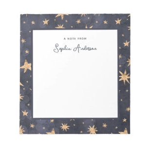 Bloc-note Bleu céleste avec Faux Gold Stars