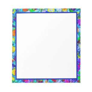 Bloc-note Bleu clair floral