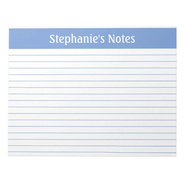 Bloc-note Bleu clair Lin 11 x 8,5 Paysage Personnalisé (Devant)