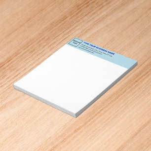 Bloc-note Bleu clair marque d'affaires sur la tête de petit