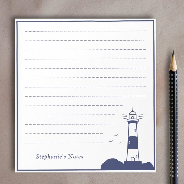 Bloc-note Bleu de la marine phare (Lighthouse Navy Blue Notepad)