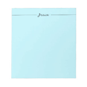Bloc-note Bleu Élégant Simple Moderne Nom Professionnel