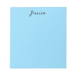 Bloc-note Bleu Élégant Simple Moderne Nom Professionnel