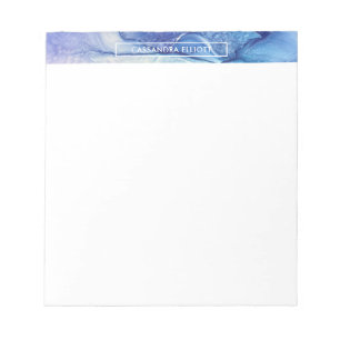 Bloc-note Bleu et pourpre Encre d'alcool Liquide Art Abstrai