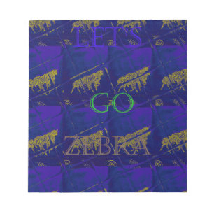 Bloc-note Bleu français "Let's Go Zebra" Abstrait