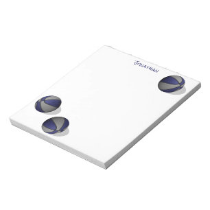 Bloc-note bleu gris équipe de basket couleurs nom personnali