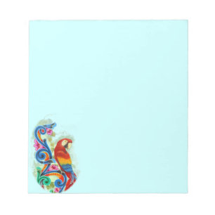 Bloc-note bleu lumineux de perroquet