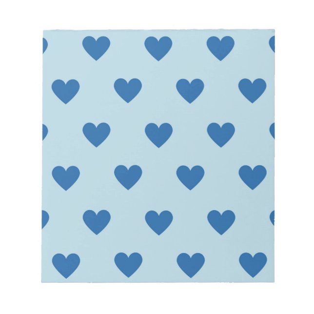 Bloc-note Bleu mignon simple Motif de coeur (Devant)