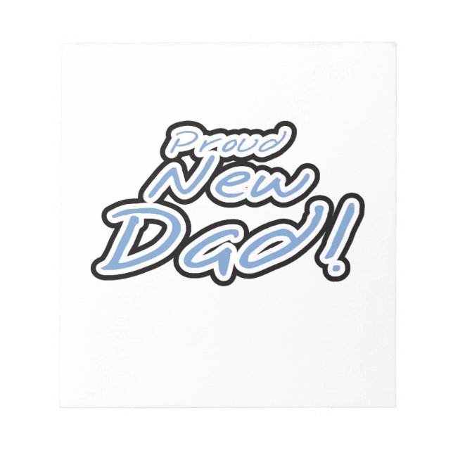 Bloc-note Bleu/Noir Texte Fière Cadeaux Nouveau Papa (Devant)