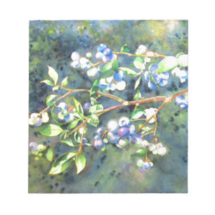 Bloc-note Bleuets, fruit romantique Peinture d'aquarelle