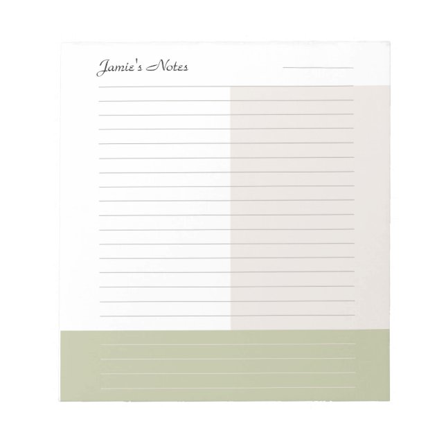 Bloc-note Bloc de couleur simple tendance (Devant)