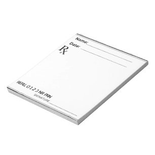 Bloc-note Bloc de prescription Rx – Écrivez vos propres note