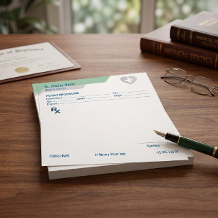 Bloc-note Bloc de prescription RX personnalisable pour les m