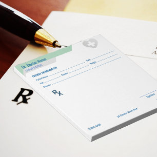 Bloc-note Bloc de prescription RX personnalisable pour les m