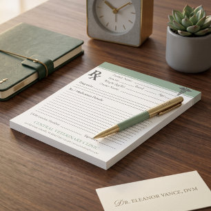 Bloc-note Bloc de prescription vétérinaire personnalisé RX D