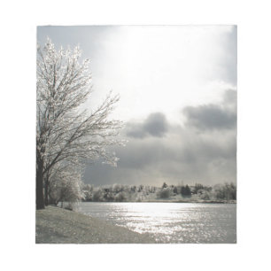 Bloc-note bloc - notes avec la photo du paysage glacial