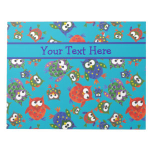Bloc-note Bloc - notes de hiboux ou cahier mignon, rouge,