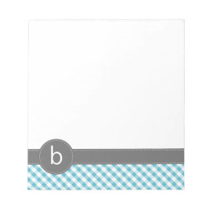 Bloc-note Bloc - notes de monogramme de motif de guingan