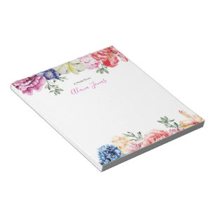 Bloc-note Bloc - notes floral coloré personnalisé