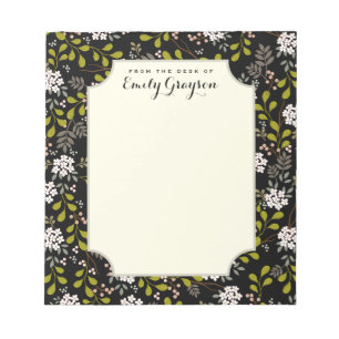Bloc-note Bloc - notes personnalisé floral de région bois
