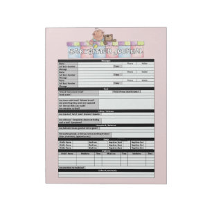 Bloc-note Bloc - notes rose de journal de babysitters