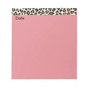 Bloc-note Bloc - notes rose de poster de animal avec la date