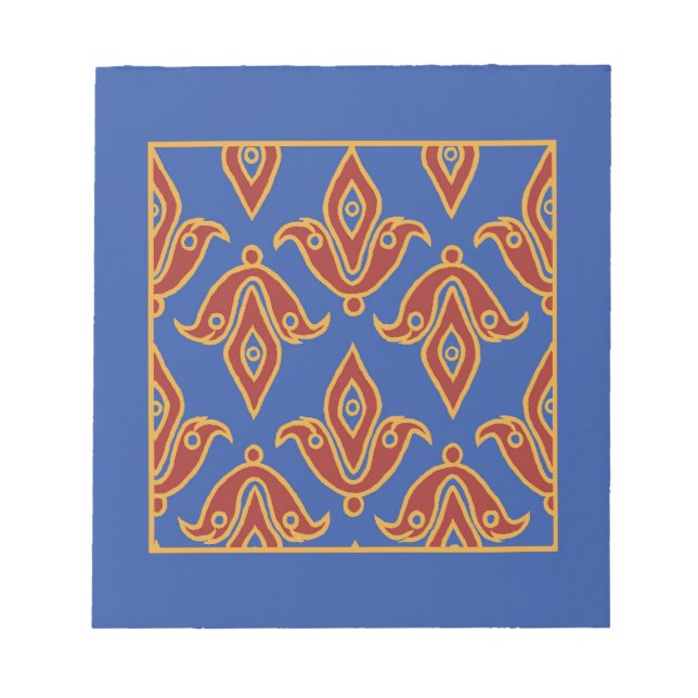 Bloc-note Bloc-notes, Rouge, Bleu, Motif Gold Fleur de Lys (Devant)