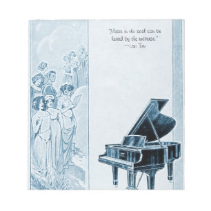 Bloc-note Bloc - notes vintage d'annonce d'anges de piano de