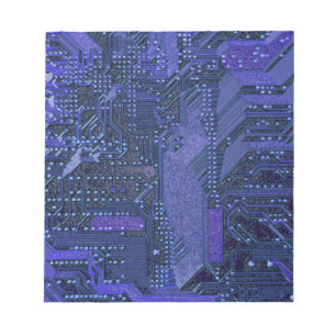 Bloc-note Blue Cyber Circuit Board Tech Art Electronique